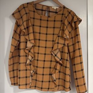 Plaid Stevie hender size medium yellow/black plaid blouse